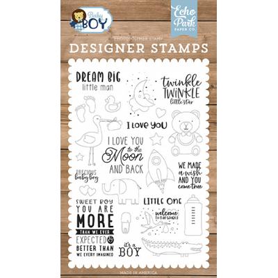 Echo Park Baby Boy Clear Stamps - Dream Big Little Man